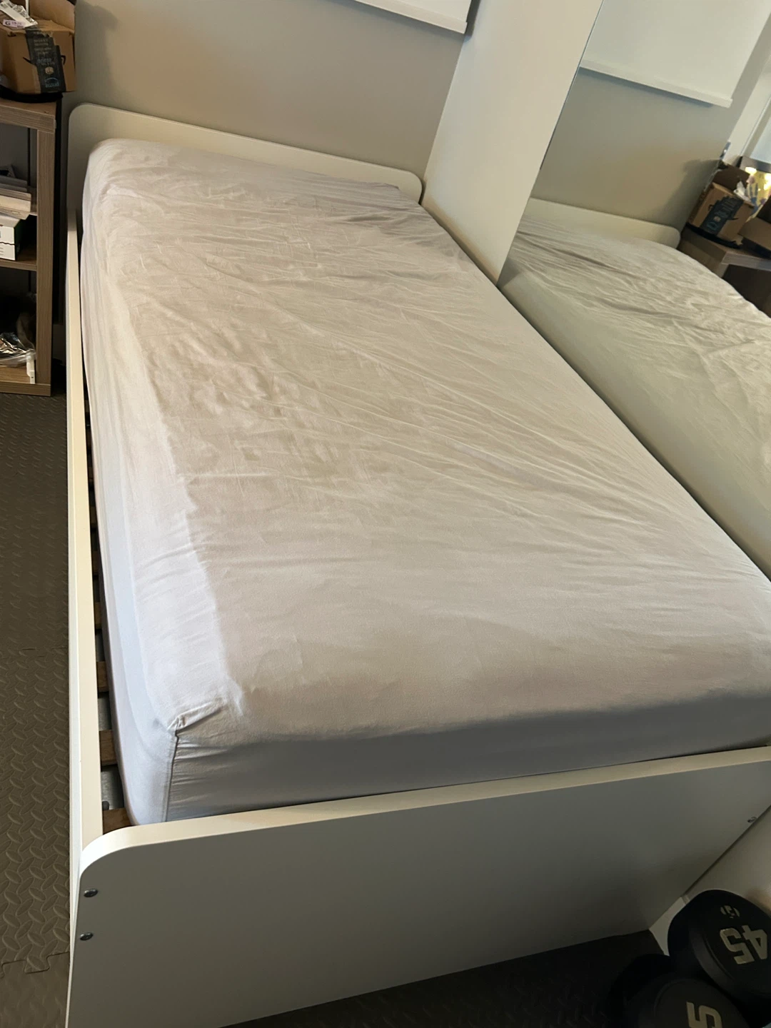 Twin bed with Mattress - Grey