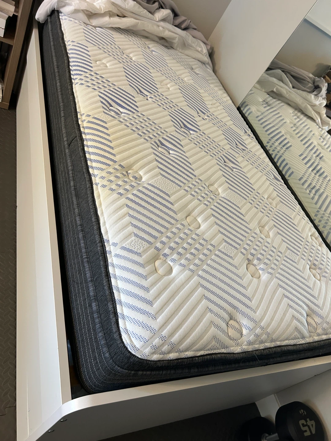 Twin bed with Mattress - Grey - photo 3