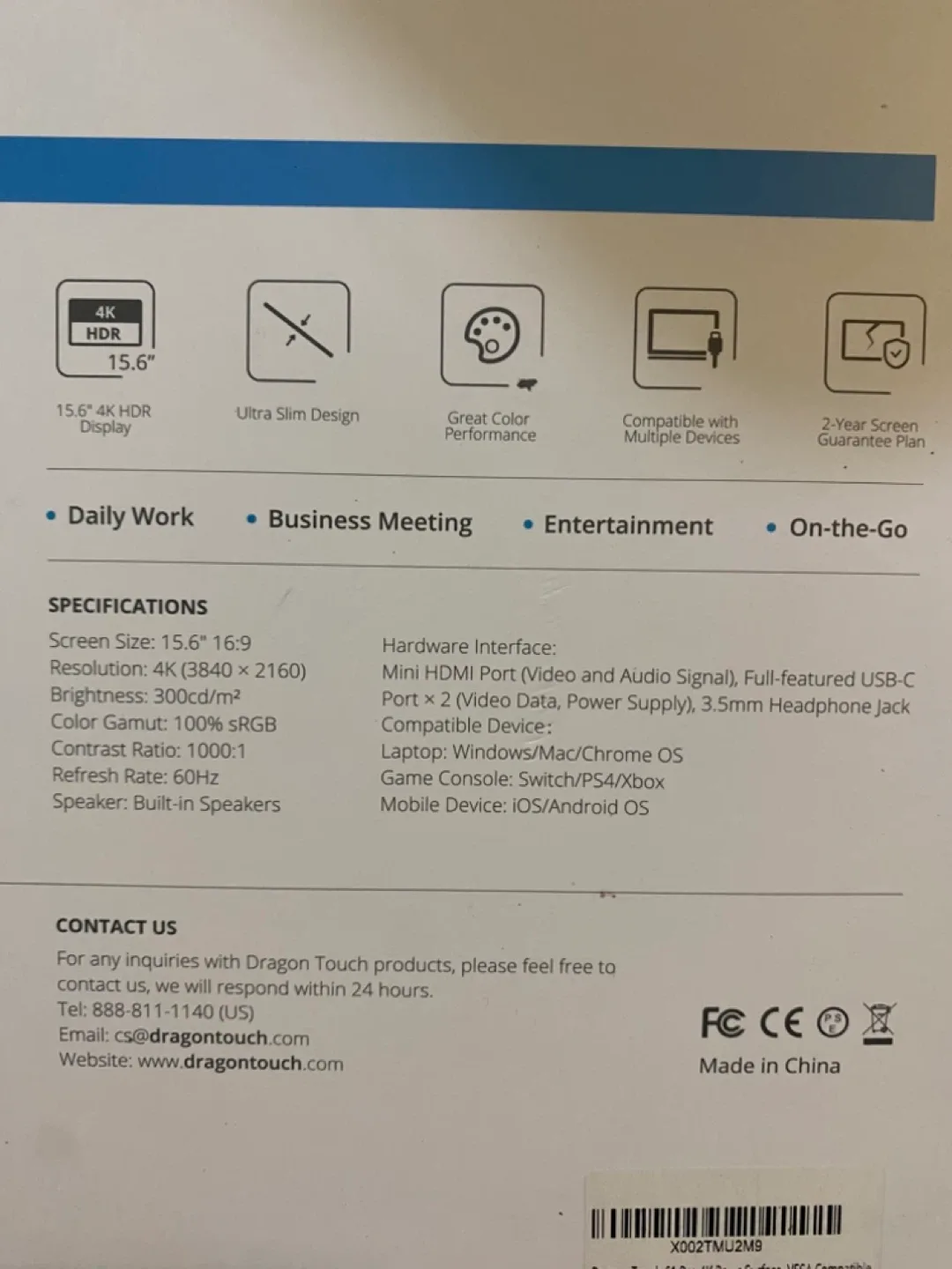Dragon Touch S1 Portable 4K Monitor 15.6" image indicator(2)
