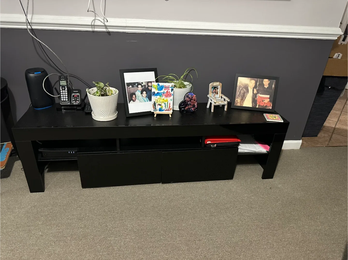 King Size Black Leather Platform Bed Frame image indicator(2)