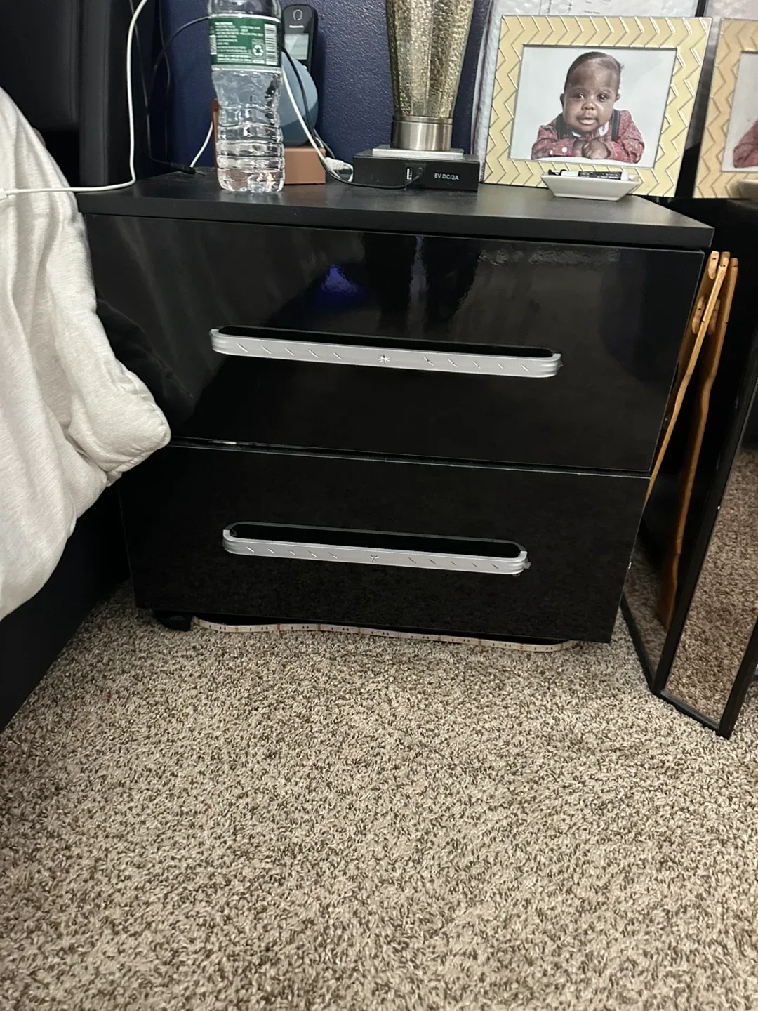 King Size Black Leather Platform Bed Frame image indicator(9)