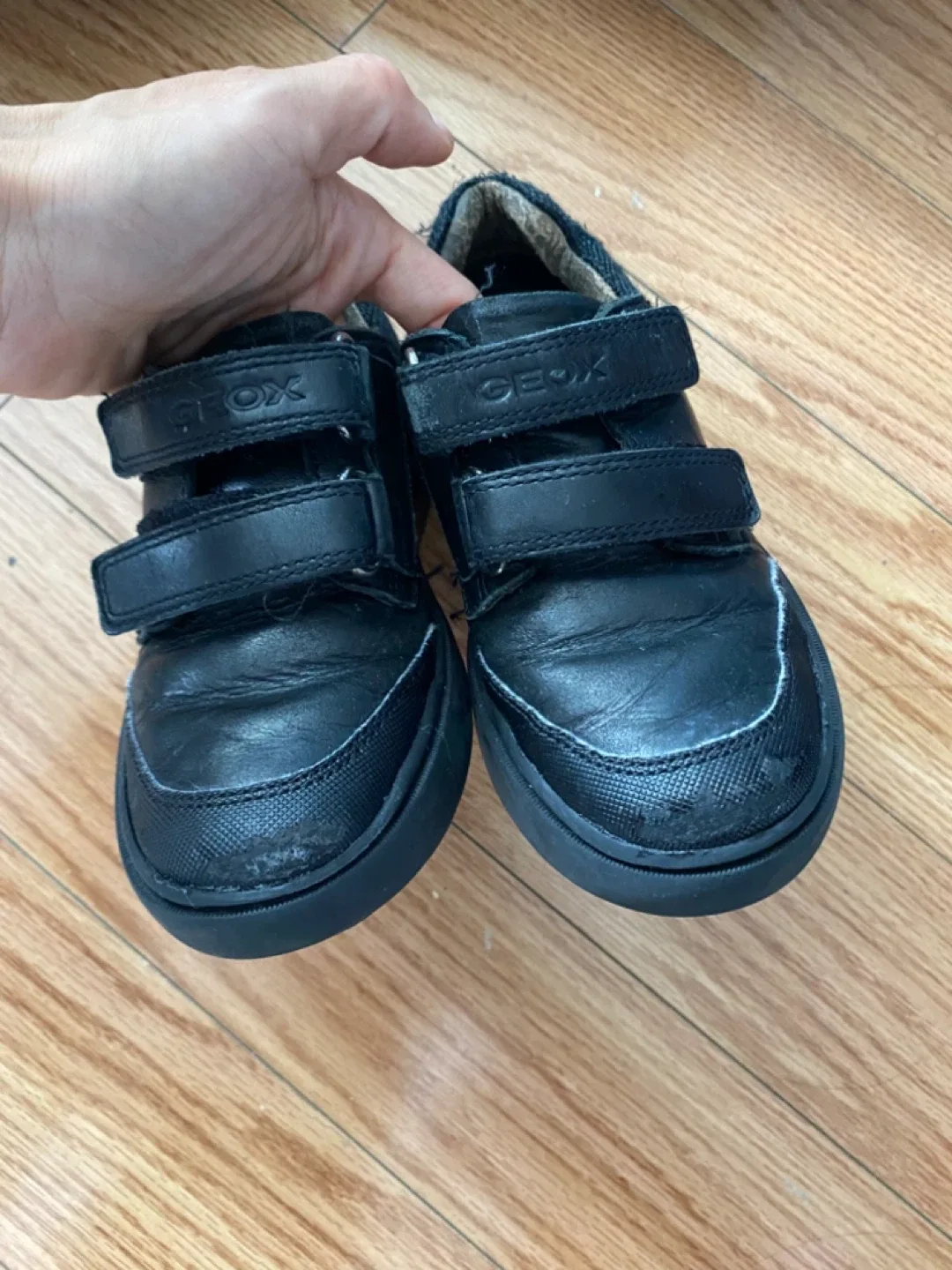 Geox Black Velcro Leather Shoes - Toddler Size 28 image indicator(2)