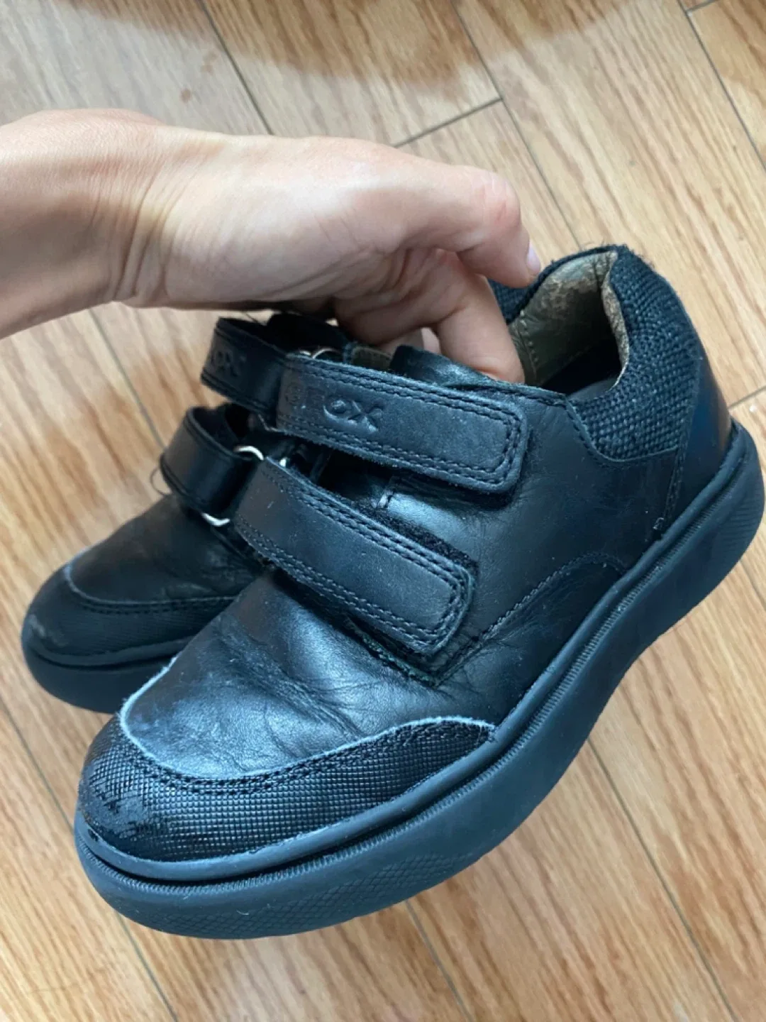 Geox Black Velcro Leather Shoes - Toddler Size 28 image indicator(7)