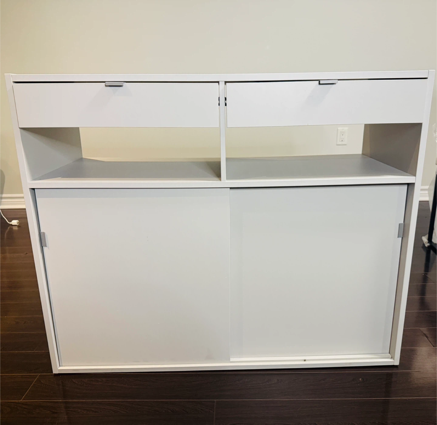 White Cabinet with Sliding Doors - photo 2