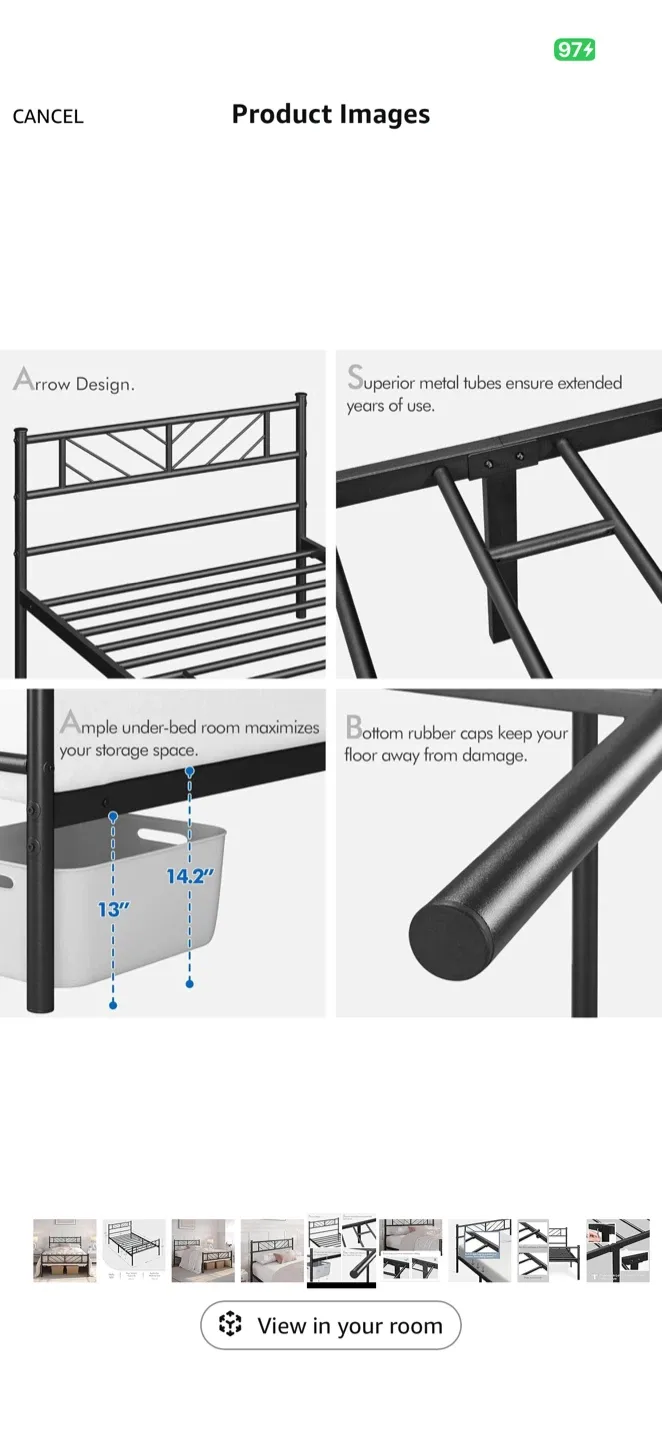 Twin Size Metal Bed Frame image indicator(4)