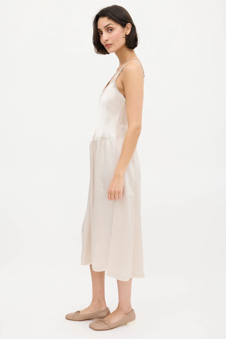 Horses Atelier Cream Satin V-Neck Slip Maxi Dress (BNWT) - photo 3
