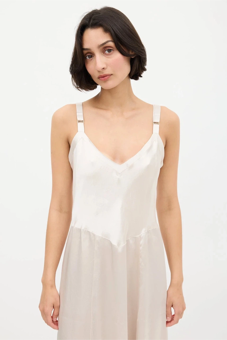 Horses Atelier Cream Satin V-Neck Slip Maxi Dress (BNWT) - photo 5