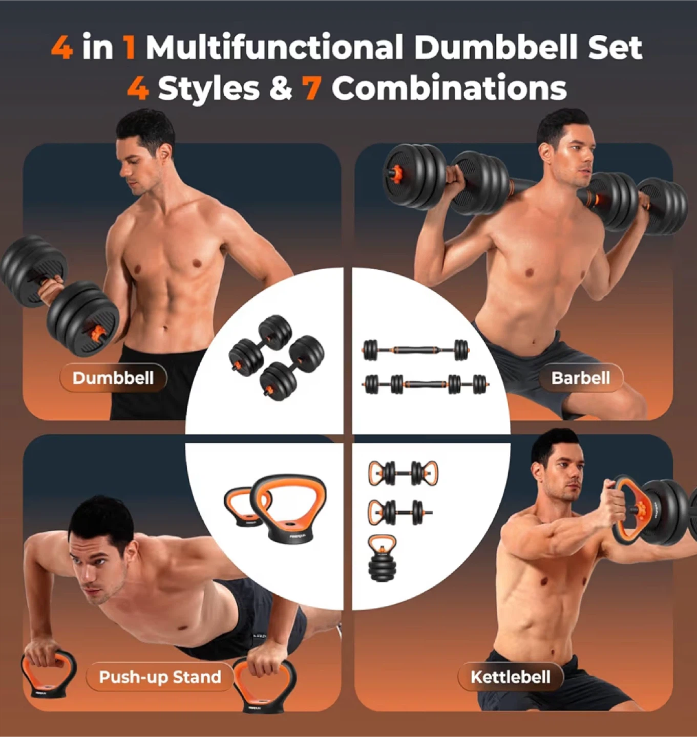 4-in-1 Multifunctional Dumbbell Set - photo 3