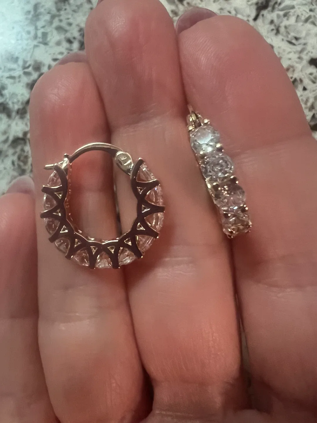 14k Sparkly  Hoop Earrings