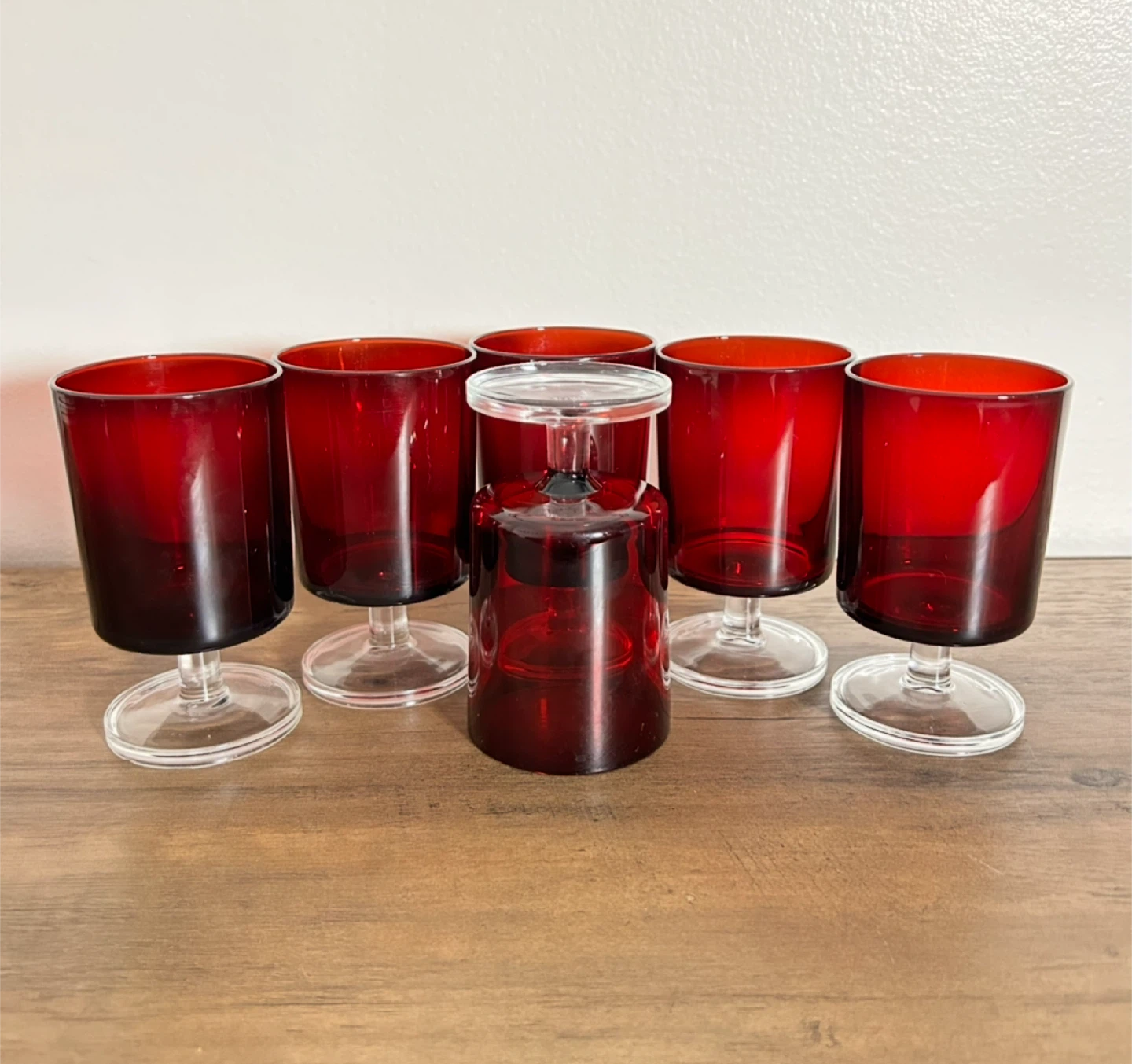 Arcoroc Vintage Ruby Red Drinkware Set - Secure Now! - photo 2