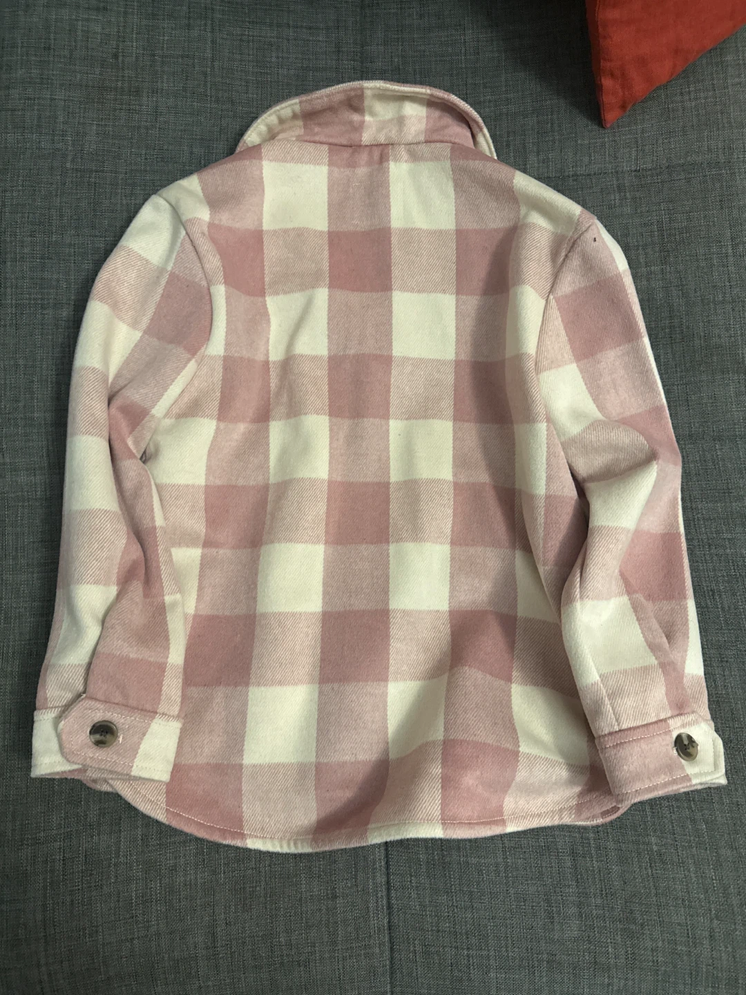 Old Navy Pink Plaid Flannel Shacket - Size L (10-12) - photo 2