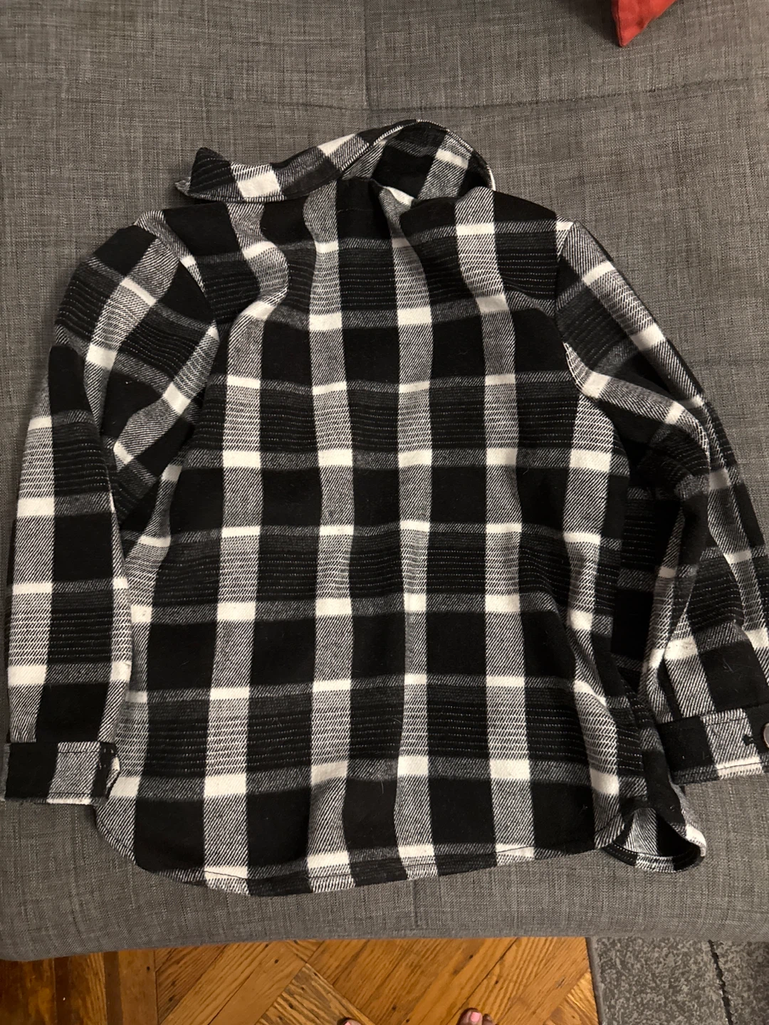 Old Navy black Plaid Flannel Shacket - Size L - photo 2