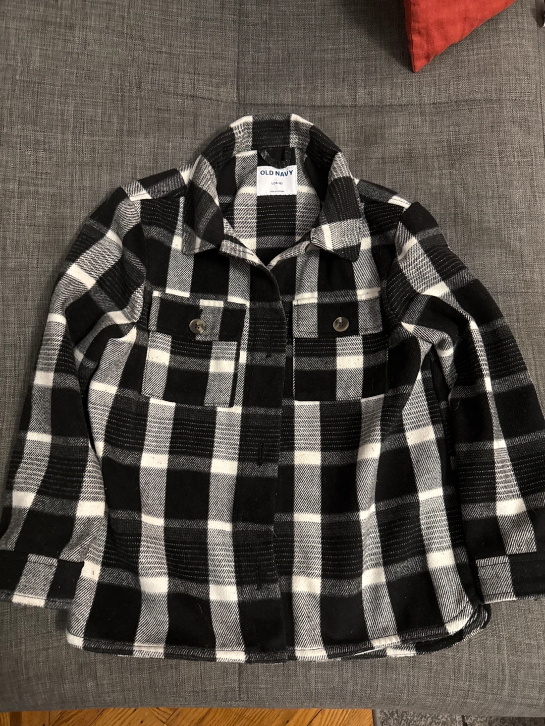 Old Navy black Plaid Flannel Shacket - Size L