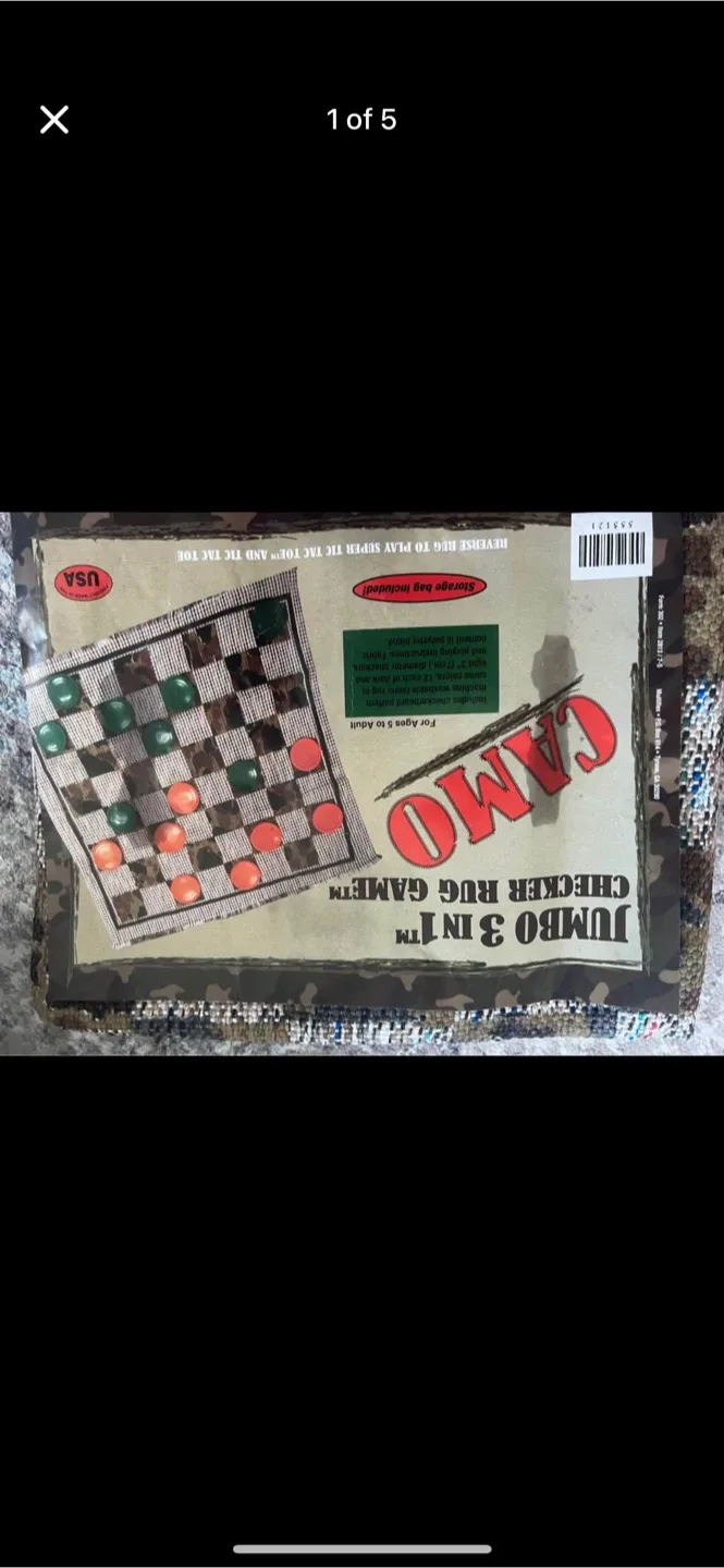 Camo Jumbo 3 in 1 Checker Rug Game image indicator(3)