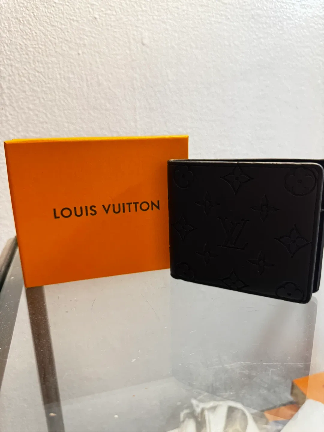 Louis Vuitton Black Leather Wallet with Box thumbnail