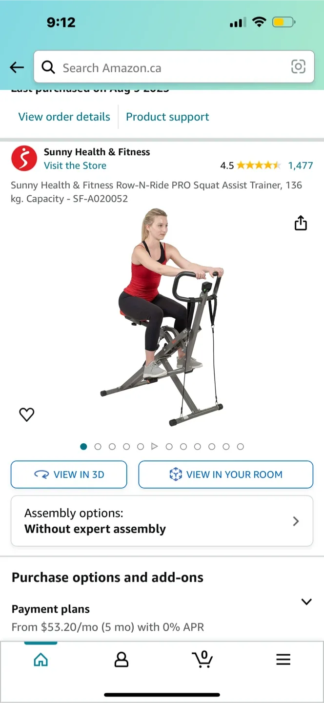 Sunny Health & Fitness Row-N-Ride PRO Squat Assist Trainer image indicator(3)