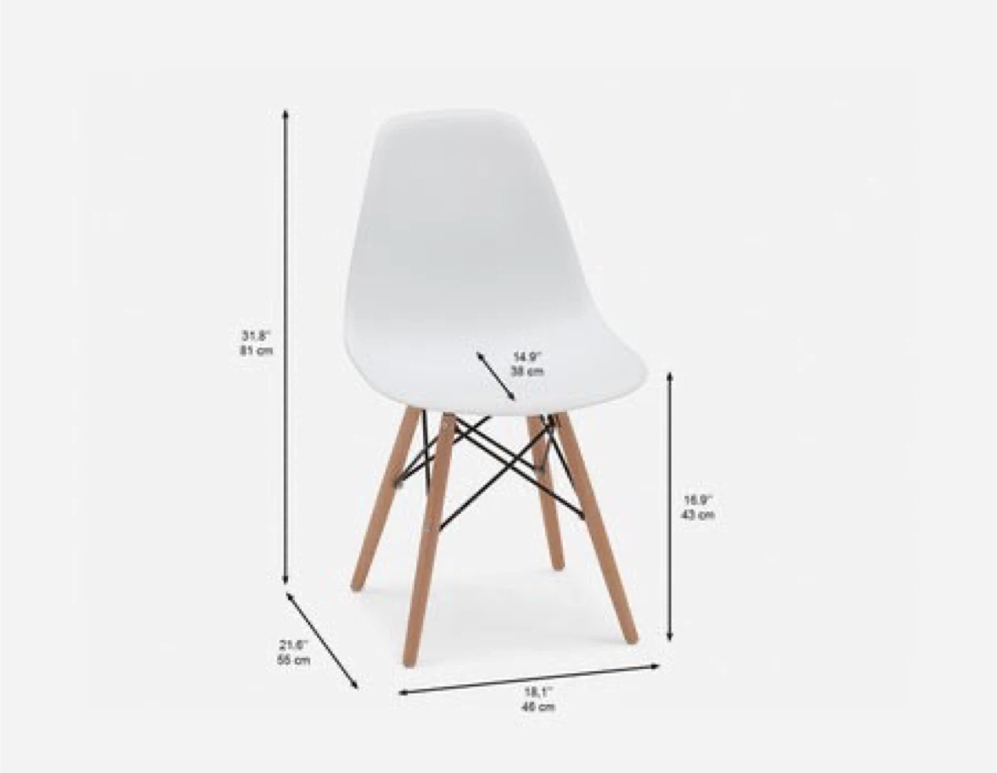 2 Eames Style Dining Chairs by Structube in Black - photo 5