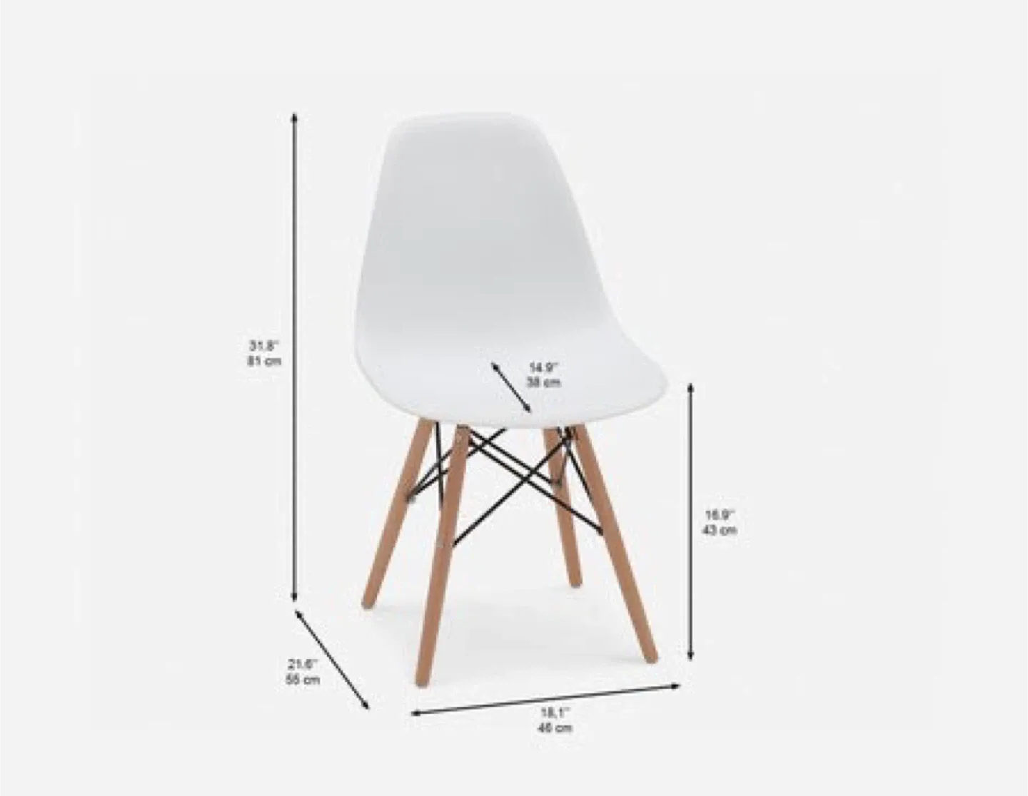 2 Eames Style Dining Chairs by Structube in Black image indicator(5)