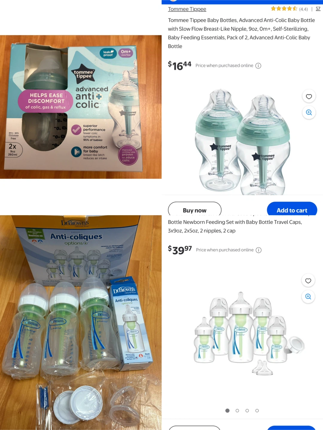 Brand new Tommee Tippee & Dr. Brown's Anti-Colic Baby Bottles