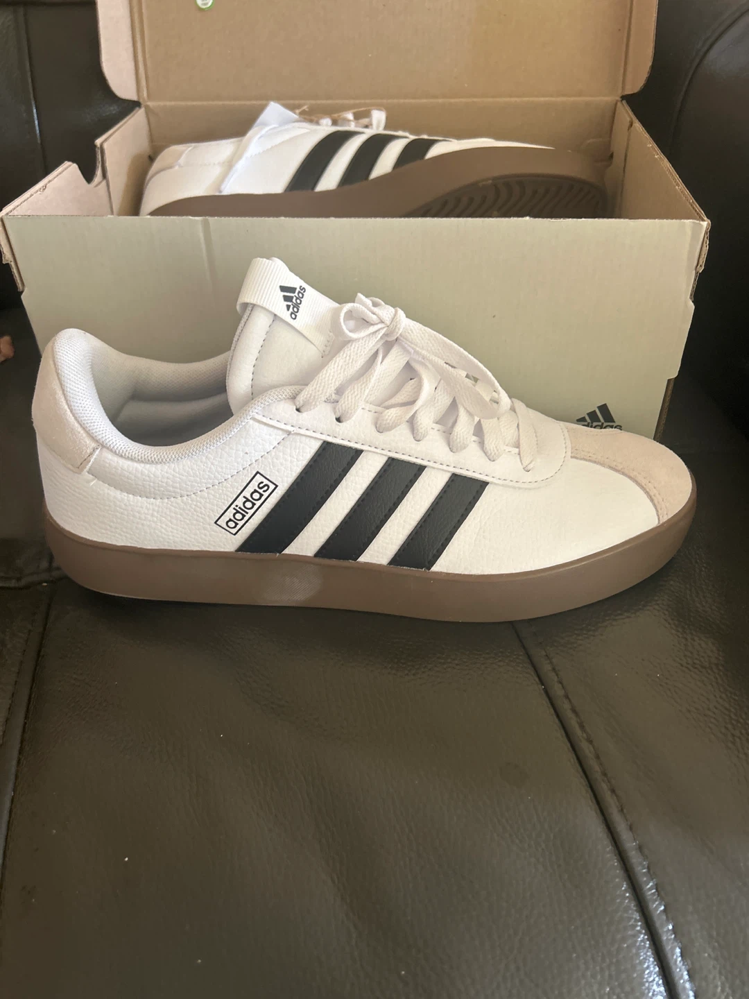 Adidas VL Court 3.0 Shoes - White/Black, Size US 9.5 - photo 2