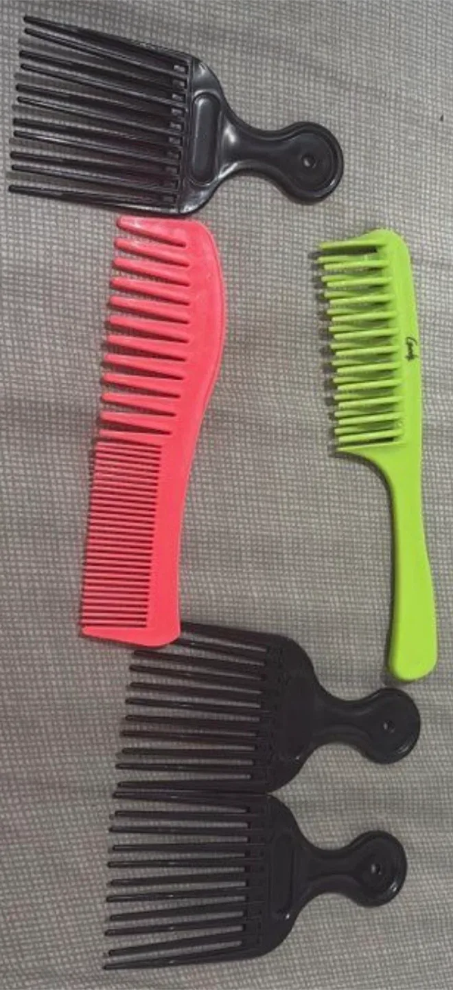 Assorted Hair Combs - Black, Pink, Green thumbnail