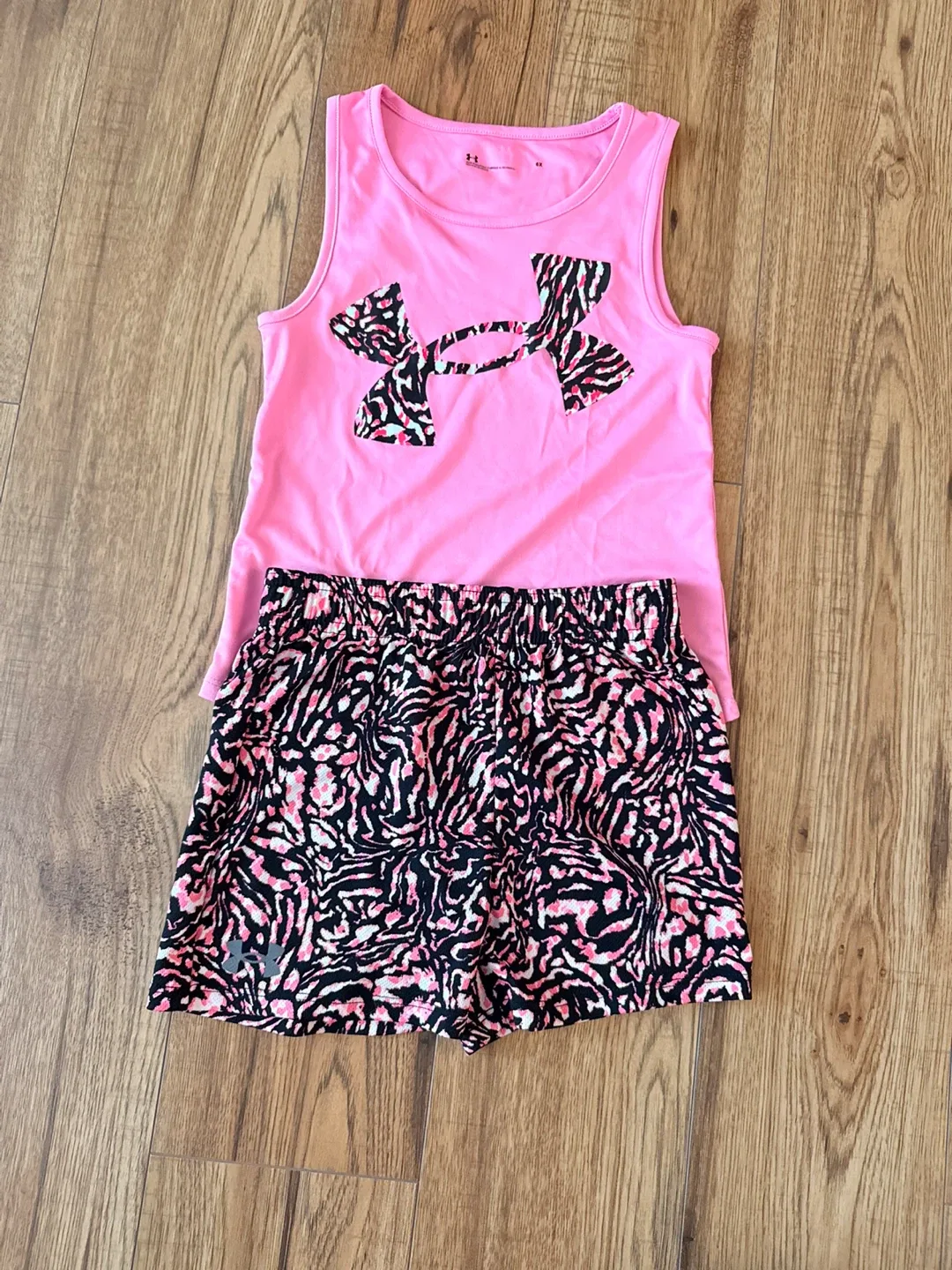 Under Armour Girls' Pink Tank & Shorts Set Size 6 thumbnail