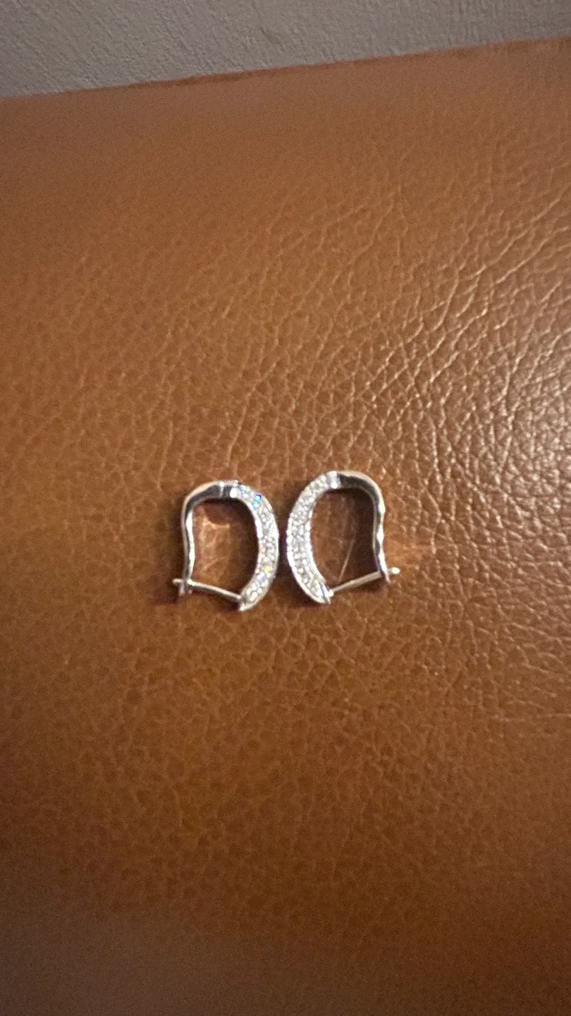 14kt White Gold Diamond Earrings image indicator(5)