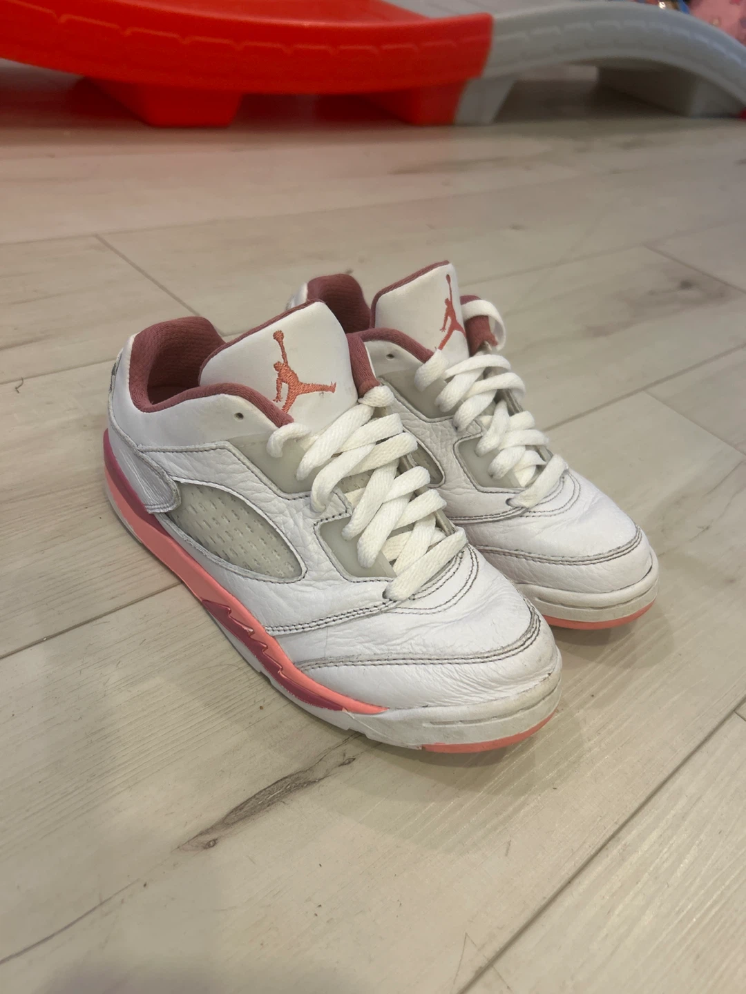 Jordan 5 Retro White/Pink Youth Size 2Y