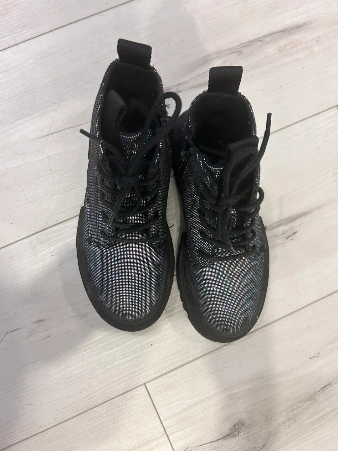 Zara Kids Black Glitter Boots - Size 13 image indicator(2)