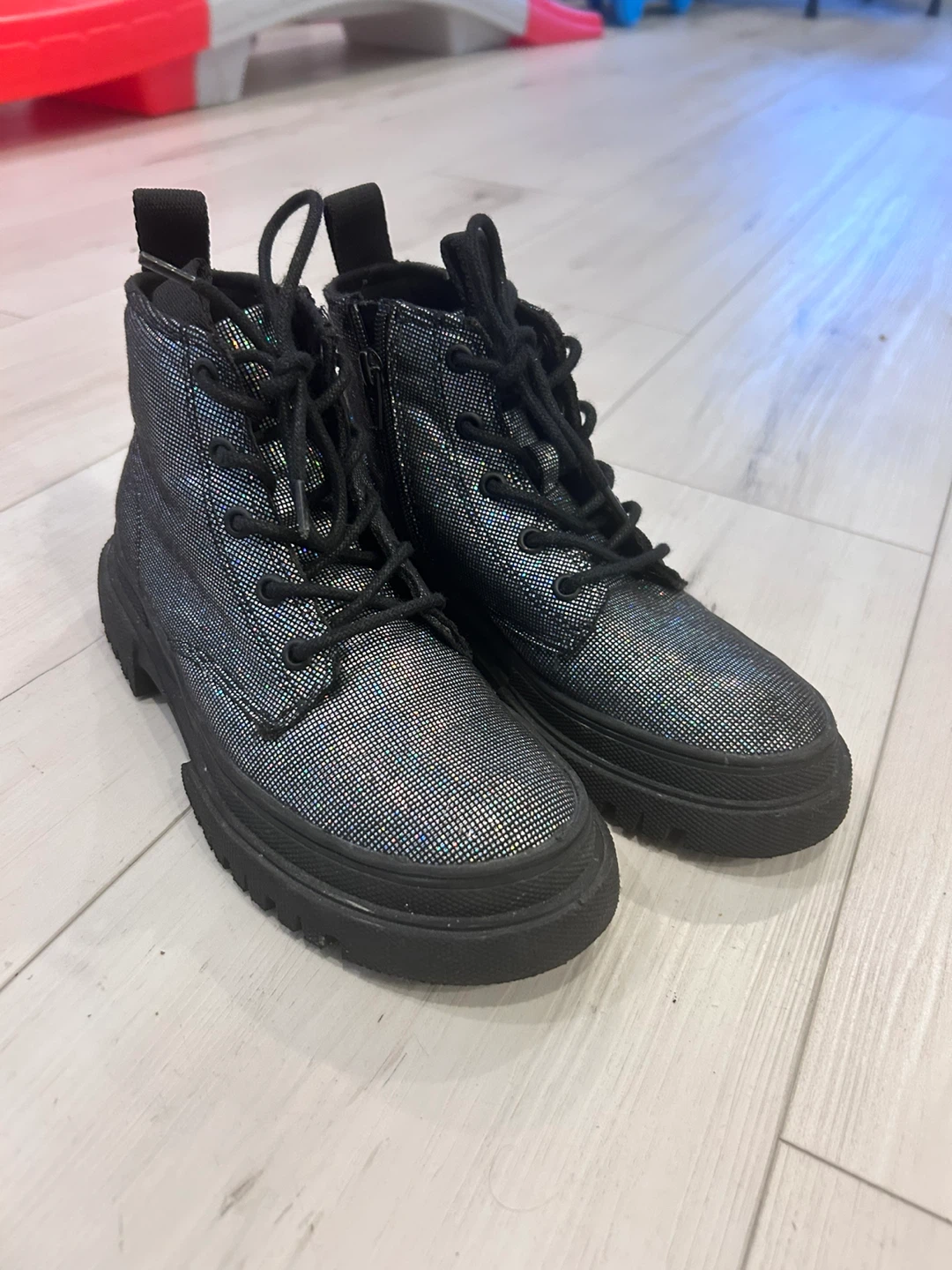 Zara Kids Black Glitter Boots - Size 13