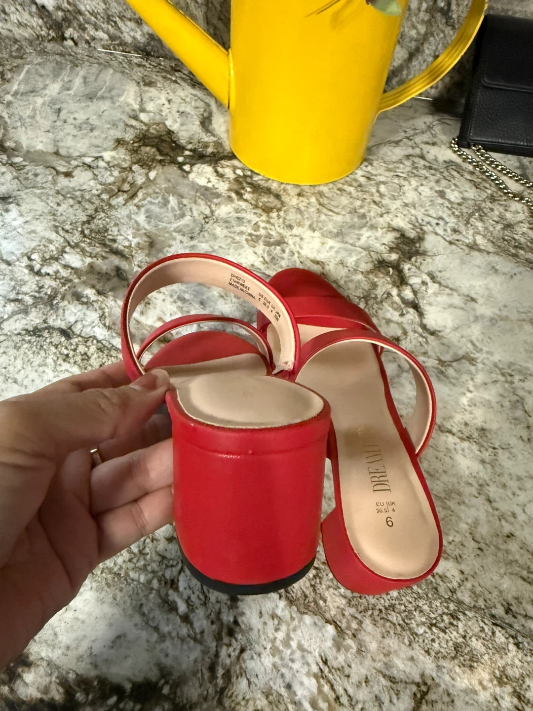 DREAM PAIRS Red Heeled Sandals - Size 6 like new - photo 4