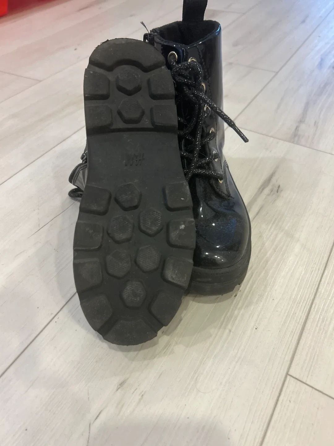 H&M Black Patent Boots - US Size 2 image indicator(4)