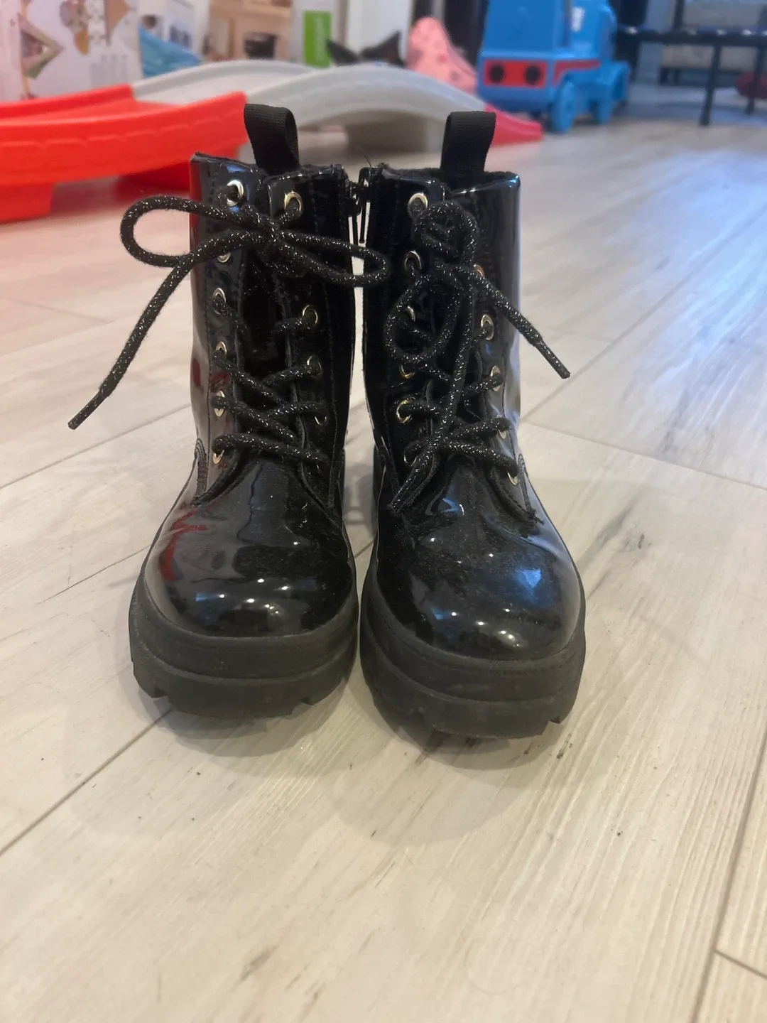 H&M Black Patent Boots - US Size 2 image indicator(2)