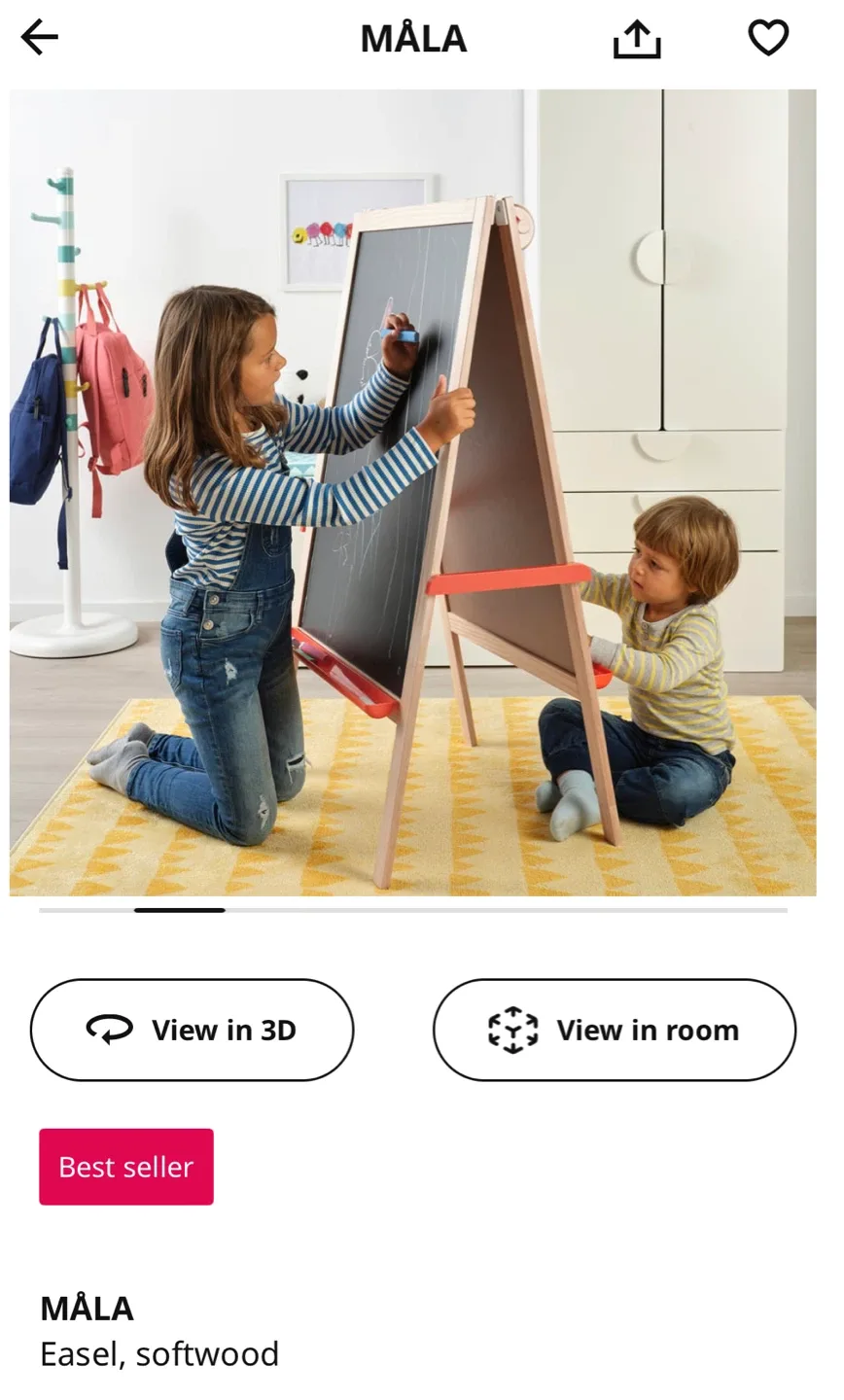 IKEA MÅLA Easel - Softwood drawing board image indicator(2)