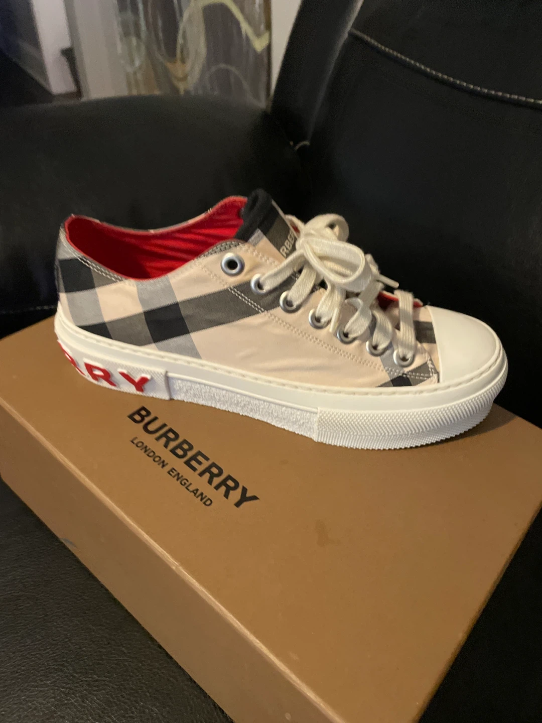 Burberry Check Sneakers with Box