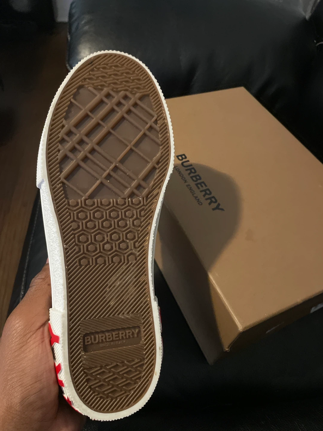 Burberry Check Sneakers with Box - photo 2