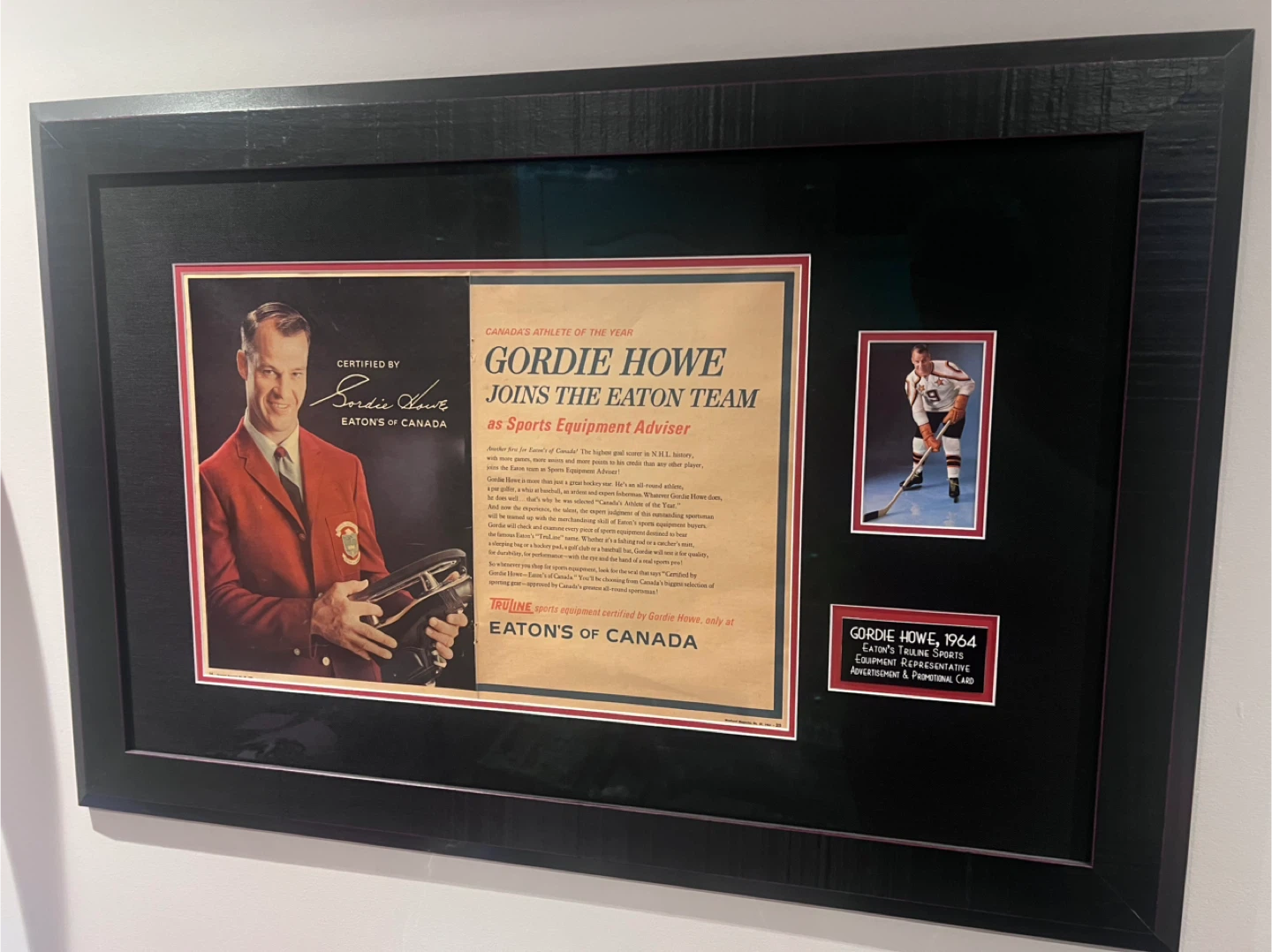 Gordie Howe Eaton's Framed Advertisement