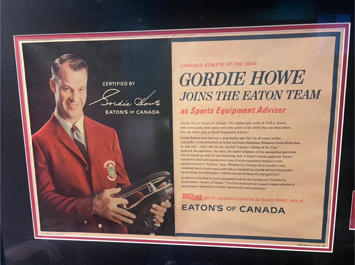 Gordie Howe Eaton's Framed Advertisement image indicator(3)