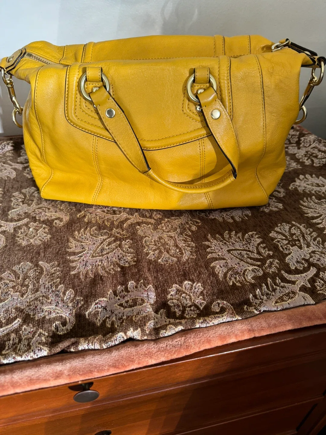 Coach Yellow Leather Handbag