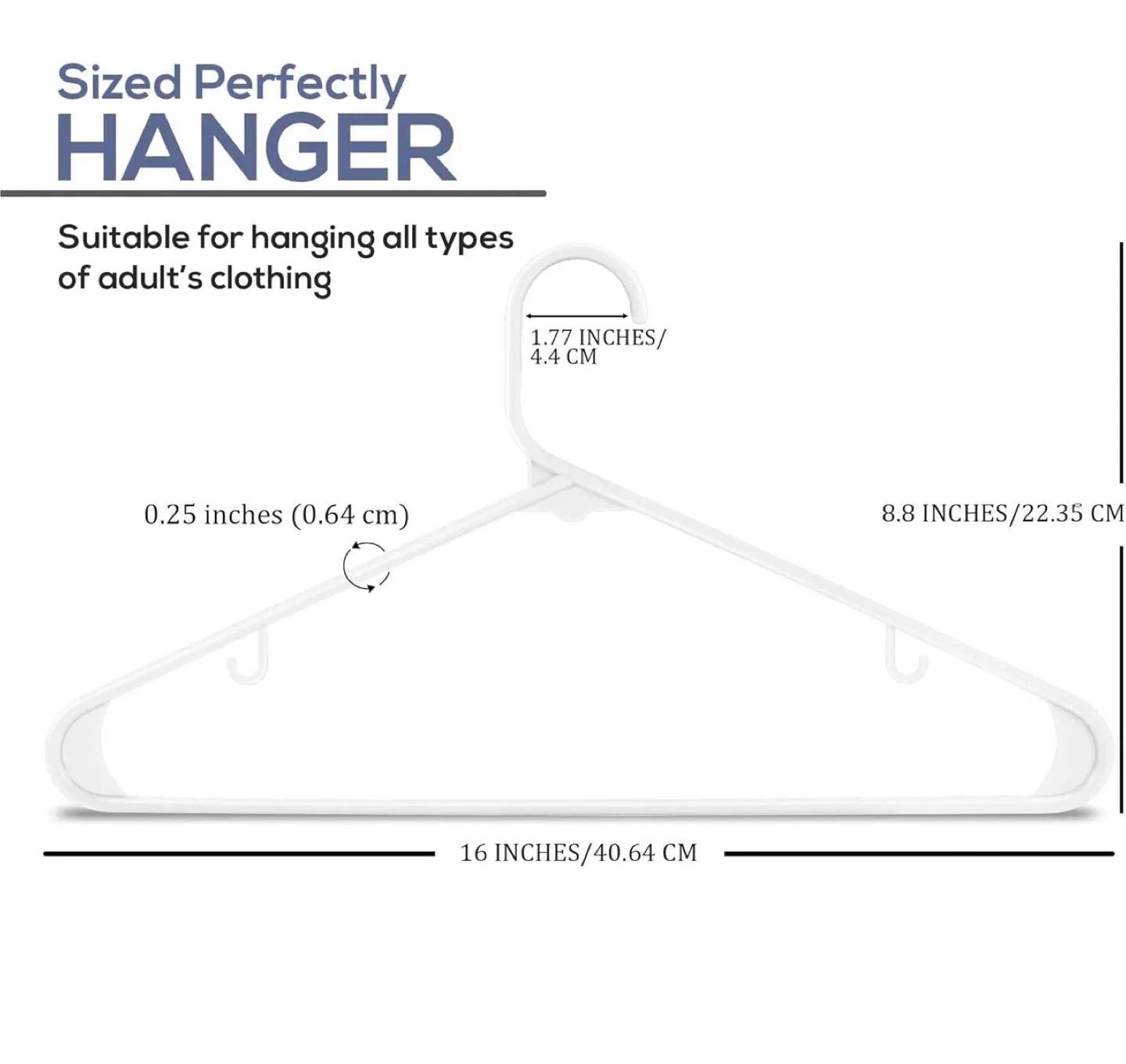 Utopia Home Plastic Hangers - 100 Pack - White image indicator(2)