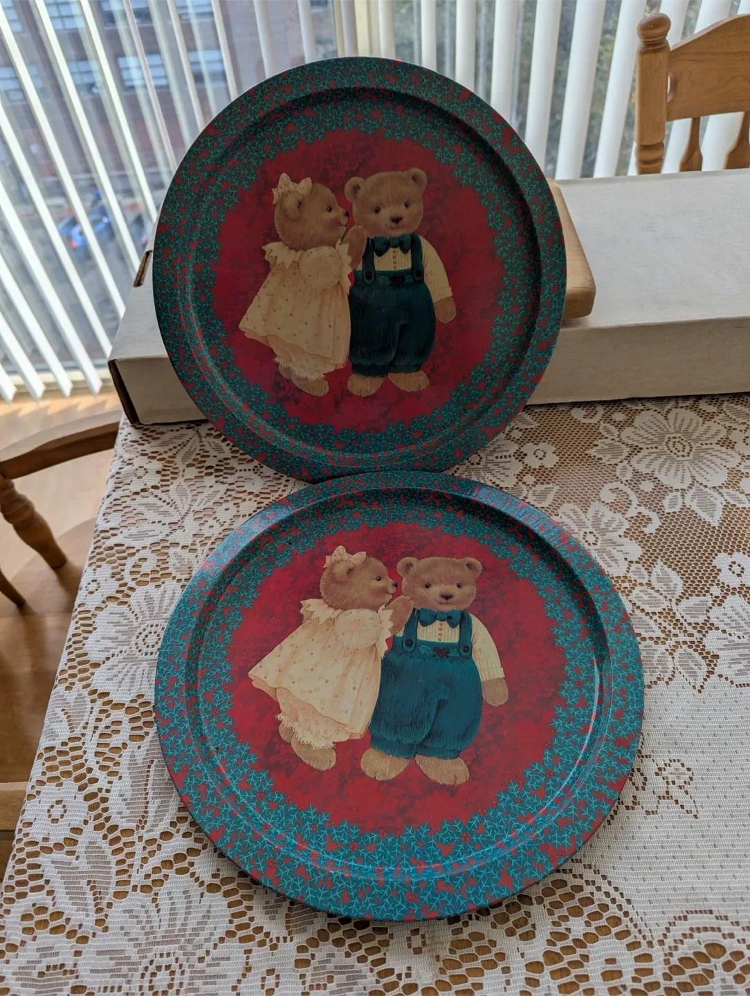 Set of 2 Decorative Teddy Bear Trays thumbnail