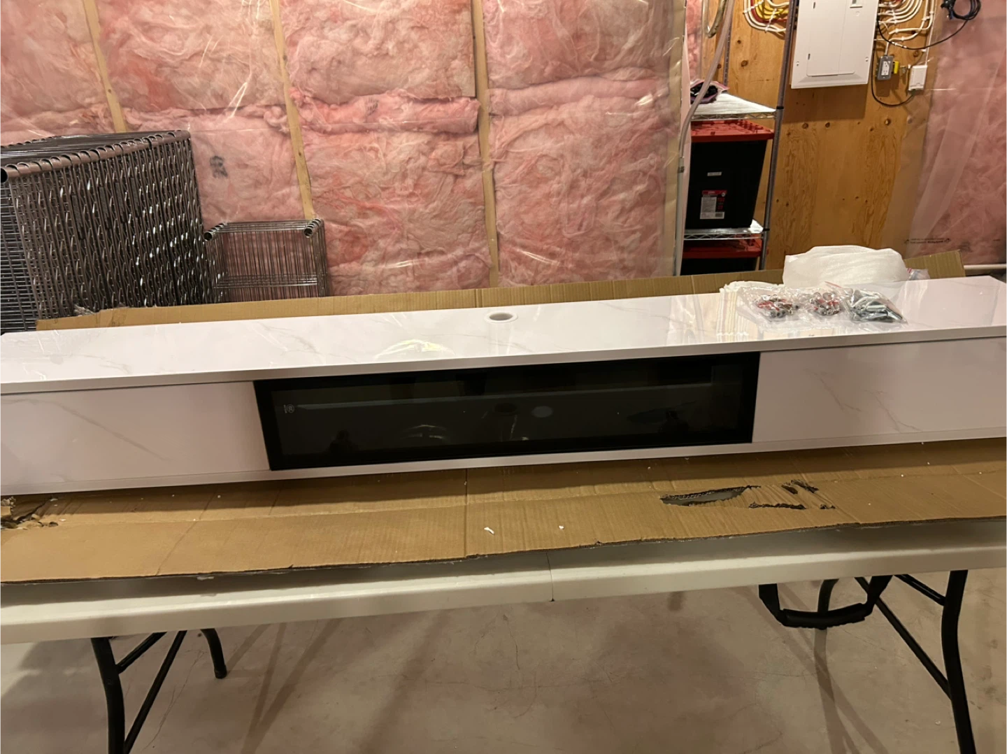White TV Stand with doors