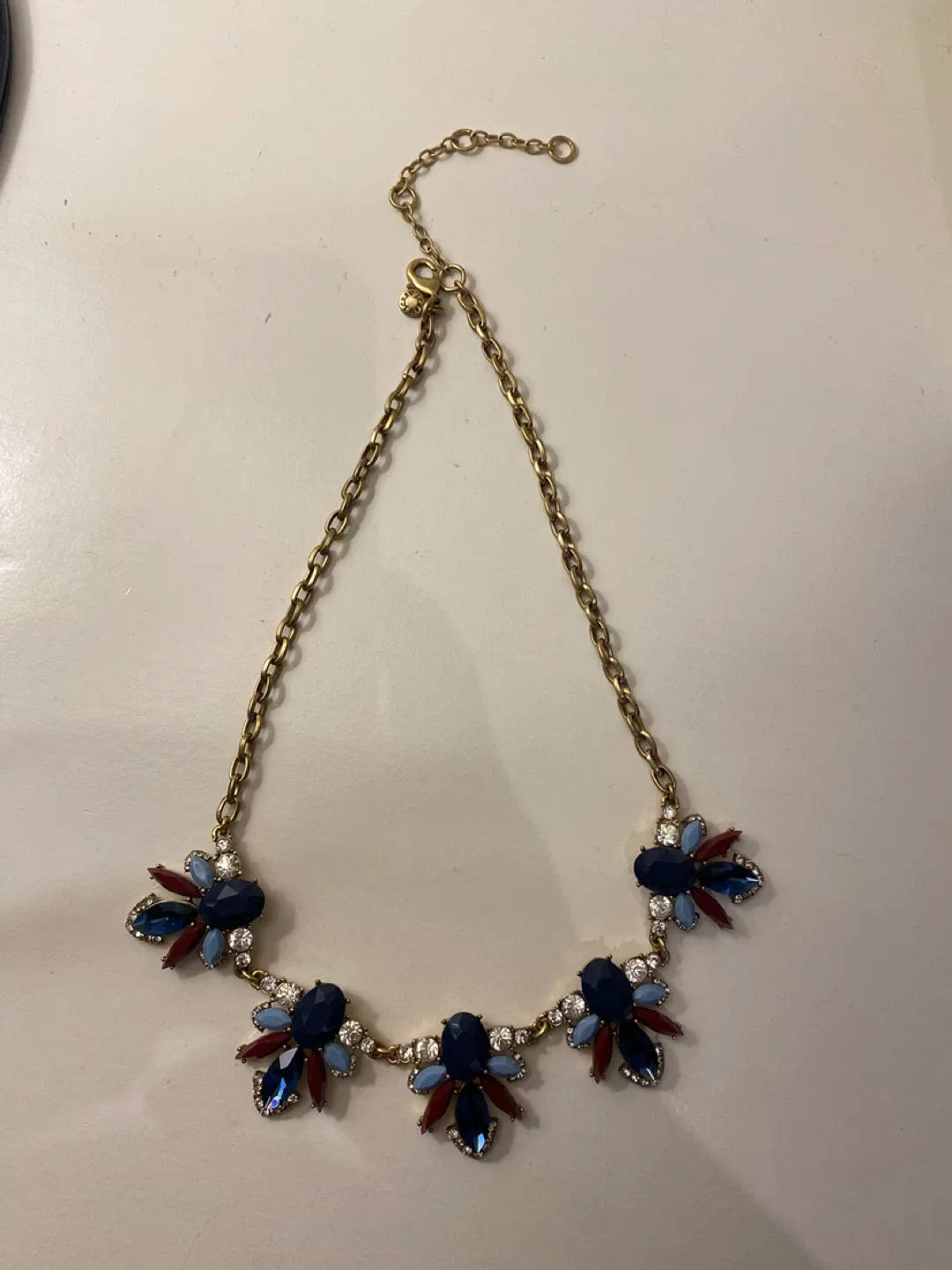 J. Crew Necklace - Gold Chain with Gemstones thumbnail