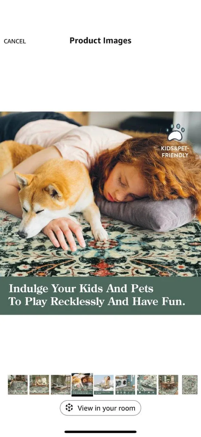 Lahome Boho Rug 8x10 (Teal) – Open Box image indicator(4)