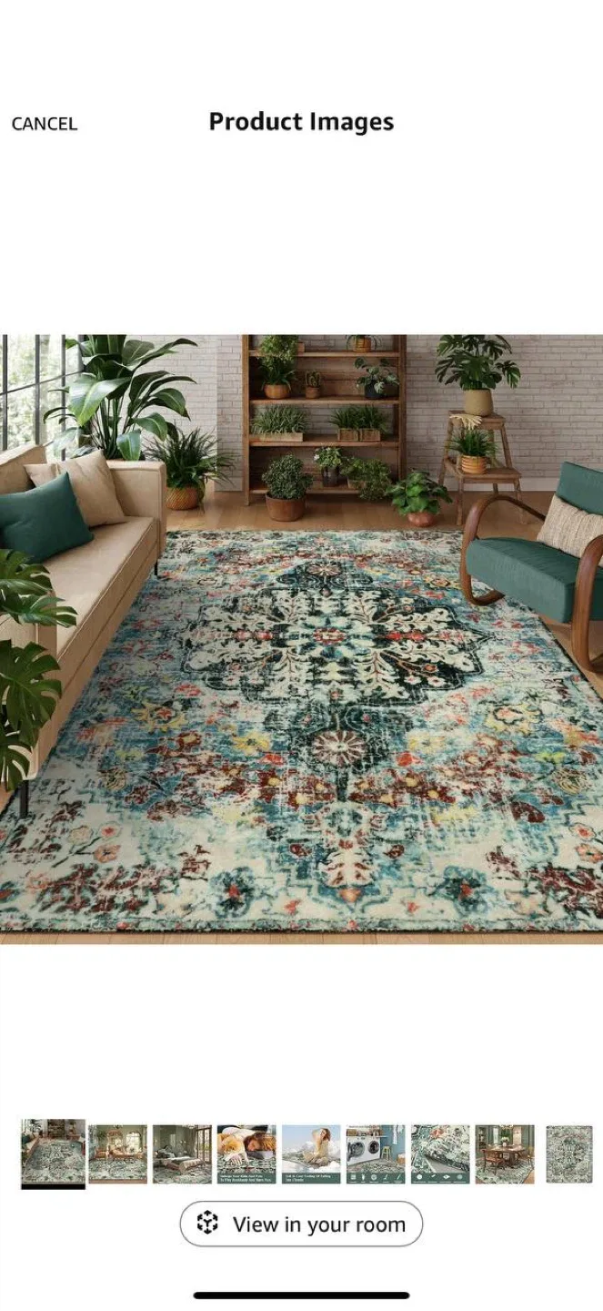 Lahome Boho Rug 8x10 (Teal) – Open Box image indicator(8)