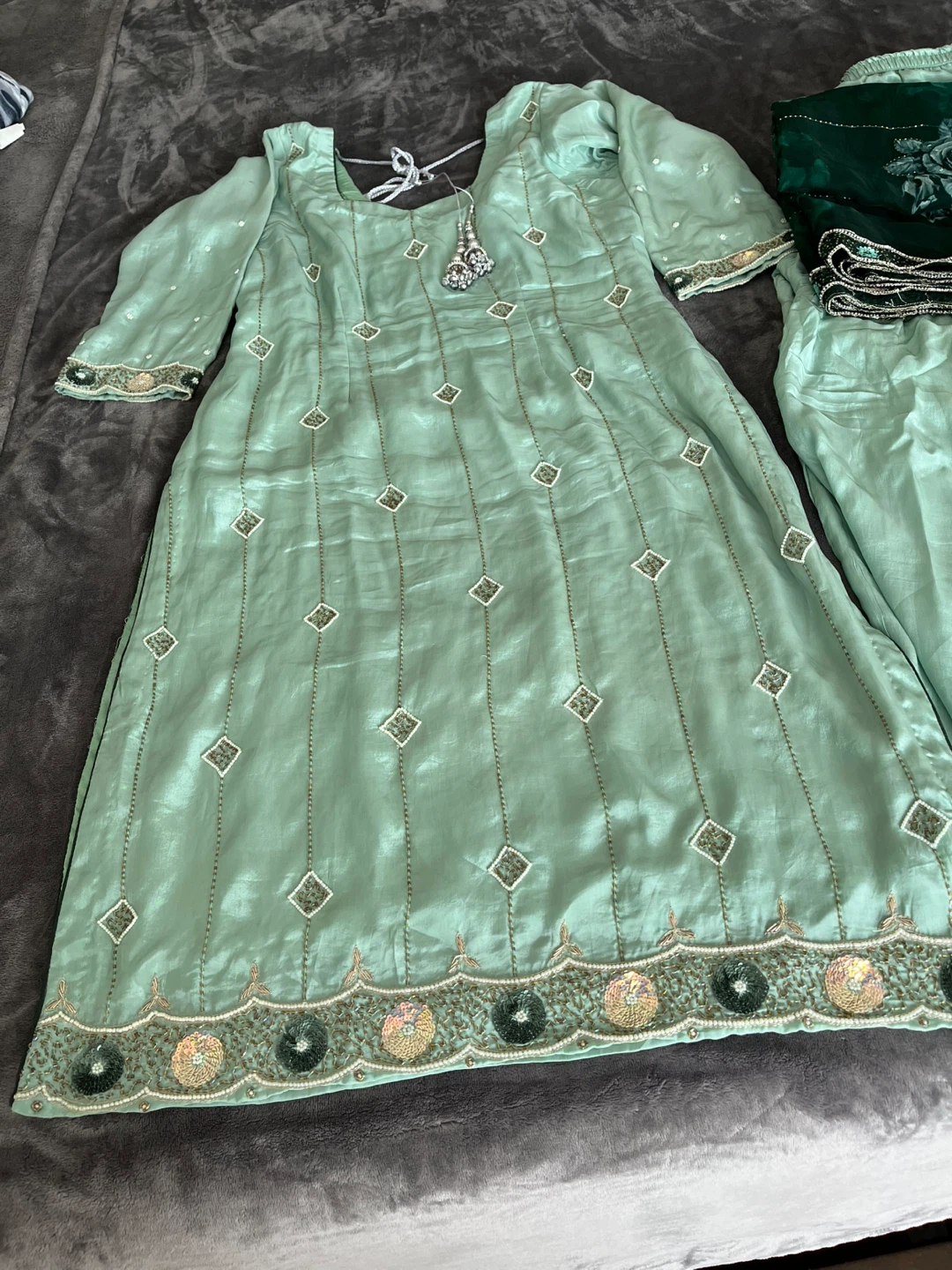 Mint Green Salwar Kameez Suit
