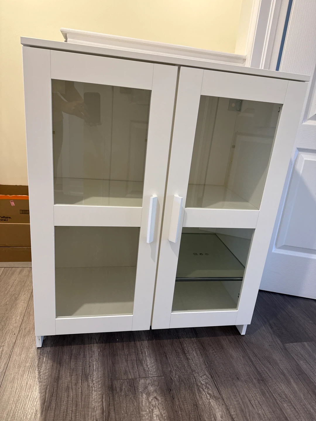 IKEA Billy White Glass Cabinet