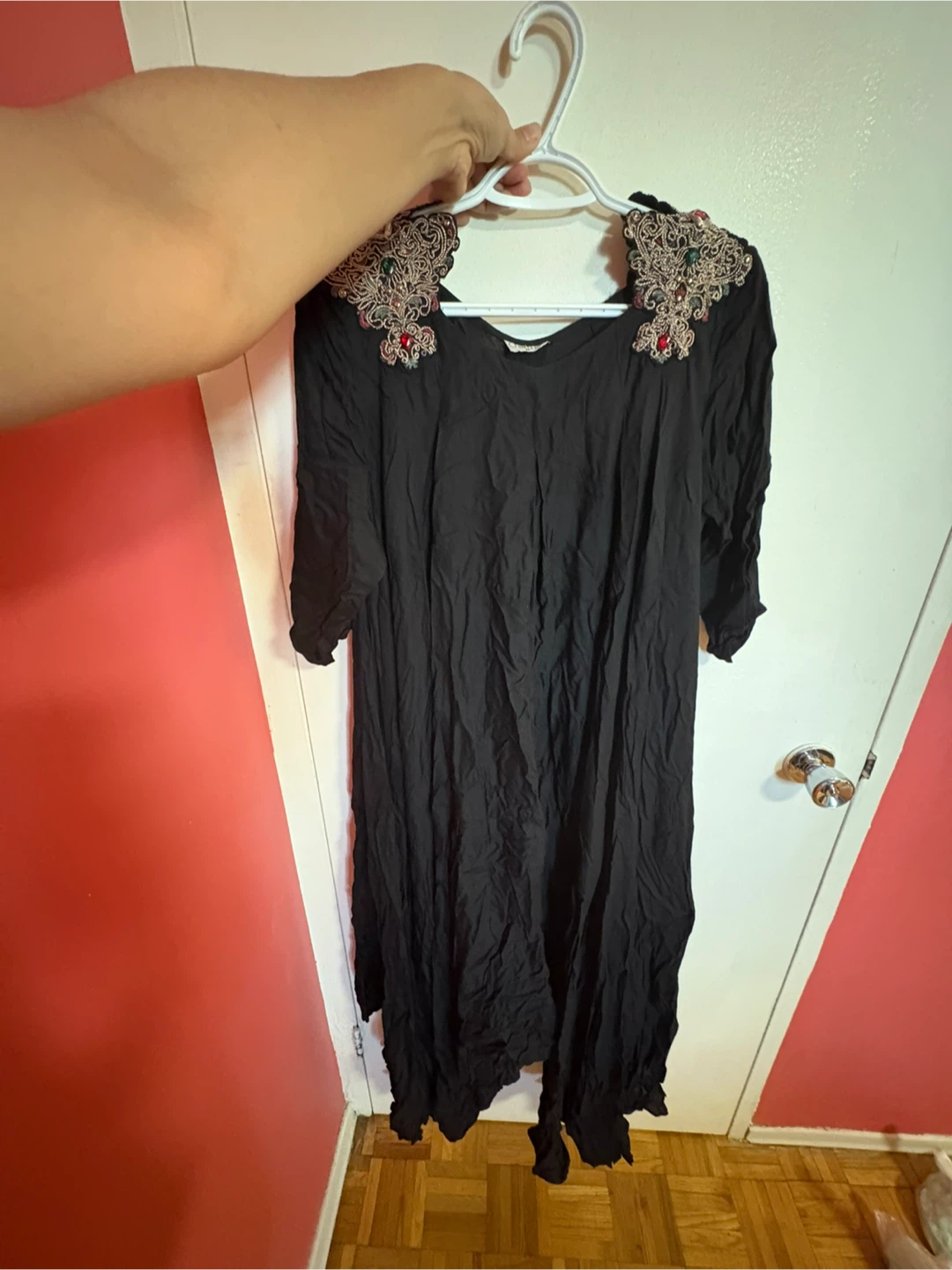 Chinyere Black Embroidered Dress - Size M