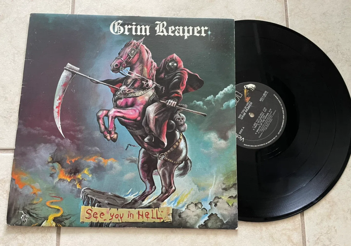 Vintage Grim Reaper - See You in Hell Vinyl Record thumbnail