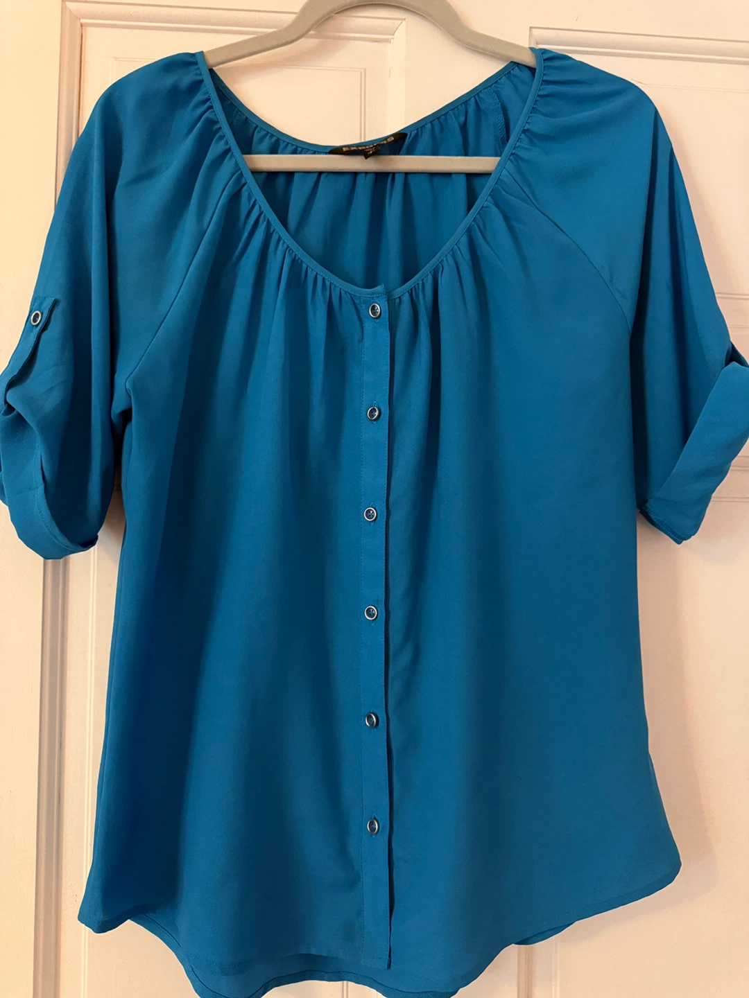 Express Blue Button-Down Top - Size S
